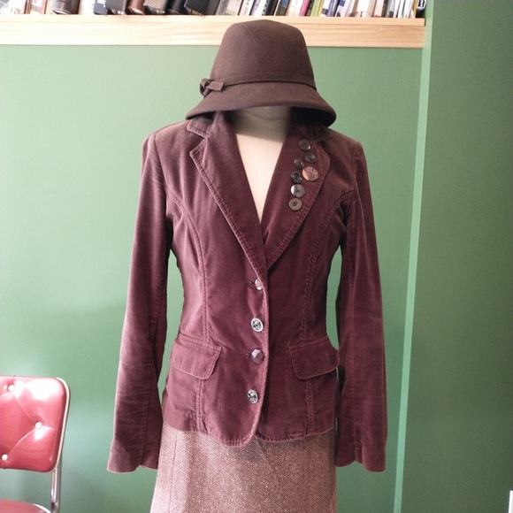 Jackets & Blazers - Brown Velveteen Cotton Jacket